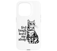 Funny Sunglasses Live Laugh Leave Me Alone Tabby Cat Lover Carcasa para iPhone 15 Pro