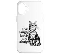Funny Sunglasses Live Laugh Leave Me Alone Tabby Cat Lover Carcasa para iPhone 16 Plus