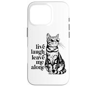 Funny Sunglasses Live Laugh Leave Me Alone Tabby Cat Lover Carcasa para iPhone 16 Pro