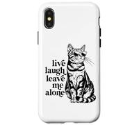 Funny Sunglasses Live Laugh Leave Me Alone Tabby Cat Lover Carcasa para iPhone X/XS