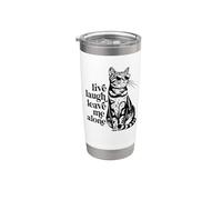 Funny Sunglasses Live Laugh Leave Me Alone Tabby Cat Lover Vaso térmico de acero inoxidable de doble pared