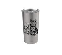 Funny Sunglasses Live Laugh Leave Me Alone Tabby Cat Lover Vaso térmico de acero inoxidable de doble pared