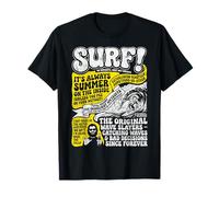 Funny Surf Puns for Men Vintage 70s Distressed-Look Surfing Camiseta