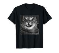 Funny Surprised Cat Meme Hilarious Shocked Tabby Kitty Camiseta
