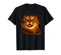Funny Surprised Cat Meme Hilarious Shocked Tabby Kitty Camiseta