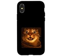 Funny Surprised Cat Meme Hilarious Shocked Tabby Kitty Carcasa para iPhone X/XS