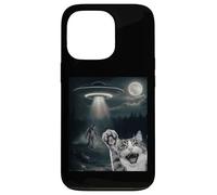 Funny Surprised Cat Selfie with Sasquatch - Bigfoot Adventur Carcasa para iPhone 13 Pro