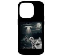 Funny Surprised Cat Selfie with Sasquatch - Bigfoot Adventur Carcasa para iPhone 14 Pro