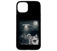 Funny Surprised Cat Selfie with Sasquatch - Bigfoot Adventur Carcasa para iPhone 15 Plus