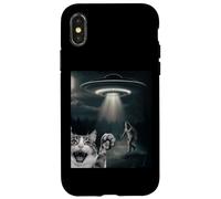 Funny Surprised Cat Selfie with Sasquatch - Bigfoot Adventur Carcasa para iPhone X/XS