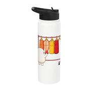 Funny Sushi Rice Character Shopping for Neta Outfits Cute Stainless Steel Insulated Water Bottle