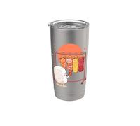 Funny Sushi Rice Character Shopping for Neta Outfits Cute Vaso térmico de acero inoxidable de doble pared