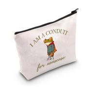 Funny Sword Frog Lover - Bolsa de maquillaje con texto en inglés "I Am a Conduit for Nonsense - Bolsa de cosméticos con refranes raros, regalo para su mejor amiga, I Am a Conduit