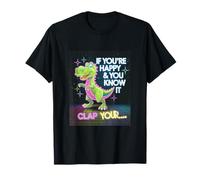 Funny T-Rex Can't Clap - Divertida cita de dinosaurio disco Camiseta