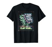 Funny T-Rex Can't Clap - Divertida cita de dinosaurio disco Camiseta