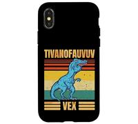 Funny T Rex Dinosaur Cartoon Retro Speech Gag Carcasa para iPhone X/XS