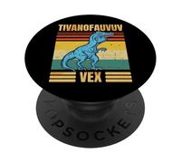 Funny T Rex Dinosaur Cartoon Retro Speech Gag PopSockets PopGrip Adhesivo