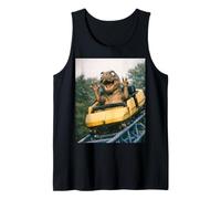 Funny T-Rex Roller Coaster Meme Silly Graphic Dino Camiseta sin Mangas