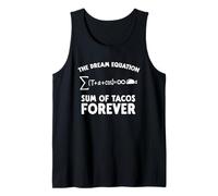 Funny Taco Matemáticas Ecuación Suma de Tacos Forever Food Nerd Camiseta sin Mangas