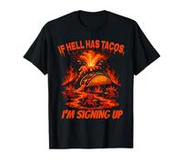 Funny Taco Volcano Hell Humor Mischievous Devil Lava Feast Camiseta