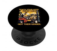 Funny Teach Your Kids to Change Their Oil Not Their Gender PopSockets PopGrip Adhesivo