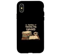 Funny Teacher Another Teaching Day Survived Humor Carcasa para iPhone X/XS