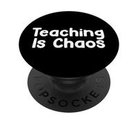 Funny Teacher Humor Design Teaching School Life Energy PopSockets PopGrip Adhesivo