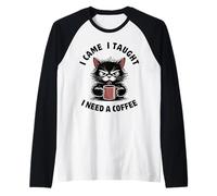 Funny Teacher Life Back to School ama a los Gatos Amantes del café Camiseta Manga Raglan