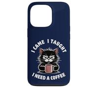 Funny Teacher Life Back to School ama a los Gatos Amantes del café Carcasa para iPhone 13 Pro