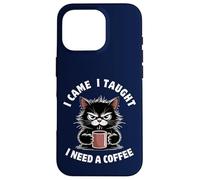 Funny Teacher Life Back to School ama a los Gatos Amantes del café Carcasa para iPhone 16 Pro