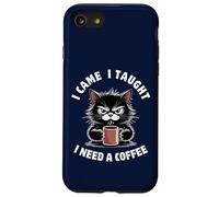 Funny Teacher Life Back to School ama a los Gatos Amantes del café Carcasa para iPhone SE (2020) / 7/8