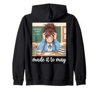 Funny Teacher Meme llegó a Mayo último día de Escuela niñas Sudadera con Capucha