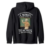 Funny Teacher Nunca Subestimes a una anciana Teach Seventies Sudadera con Capucha