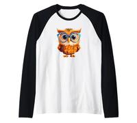 Funny Teacher Owl Graphic For Women Girls and Orange Owl Mom Camiseta Manga Raglan