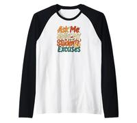 Funny Teacher Student Excuses Retro School Design Camiseta Manga Raglan