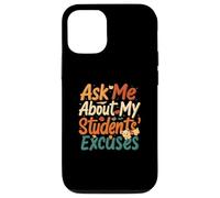 Funny Teacher Student Excuses Retro School Design Carcasa para iPhone 12/12 Pro