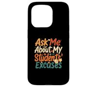 Funny Teacher Student Excuses Retro School Design Carcasa para iPhone 15 Pro
