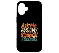Funny Teacher Student Excuses Retro School Design Carcasa para iPhone 16