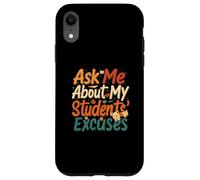 Funny Teacher Student Excuses Retro School Design Carcasa para iPhone XR