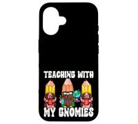 Funny Teaching with My Gnomies 100 Days of School Gnomes Carcasa para iPhone 16