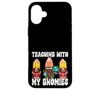 Funny Teaching with My Gnomies 100 Days of School Gnomes Carcasa para iPhone 16 Plus