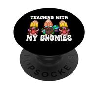 Funny Teaching with My Gnomies 100 Days of School Gnomes PopSockets PopGrip Adhesivo