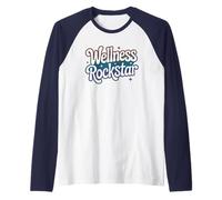 Funny Team WELLNESS ROCKSTAR Squad Yoga Class Fitness Camiseta Manga Raglan