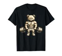 Funny Teddy Bear Levantamiento De Pesas Gimnasio Workout Tee Camiseta