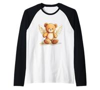 Funny Teddy Bear se convierte en un ángel Camiseta Manga Raglan