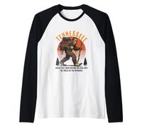 Funny Tennessee Hiking Sasquatch Bigfoot, Hiking & Camping Camiseta Manga Raglan