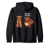 Funny Thanksgiving Brussels Griffon and Turkey Sudadera con Capucha