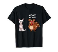 Funny Thanksgiving Chinese Crested and Turkey Camiseta