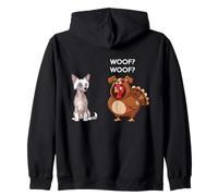 Funny Thanksgiving Chinese Crested and Turkey Sudadera con Capucha