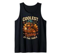 Funny Thanksgiving Coolest Turkey At The Table Camiseta sin Mangas